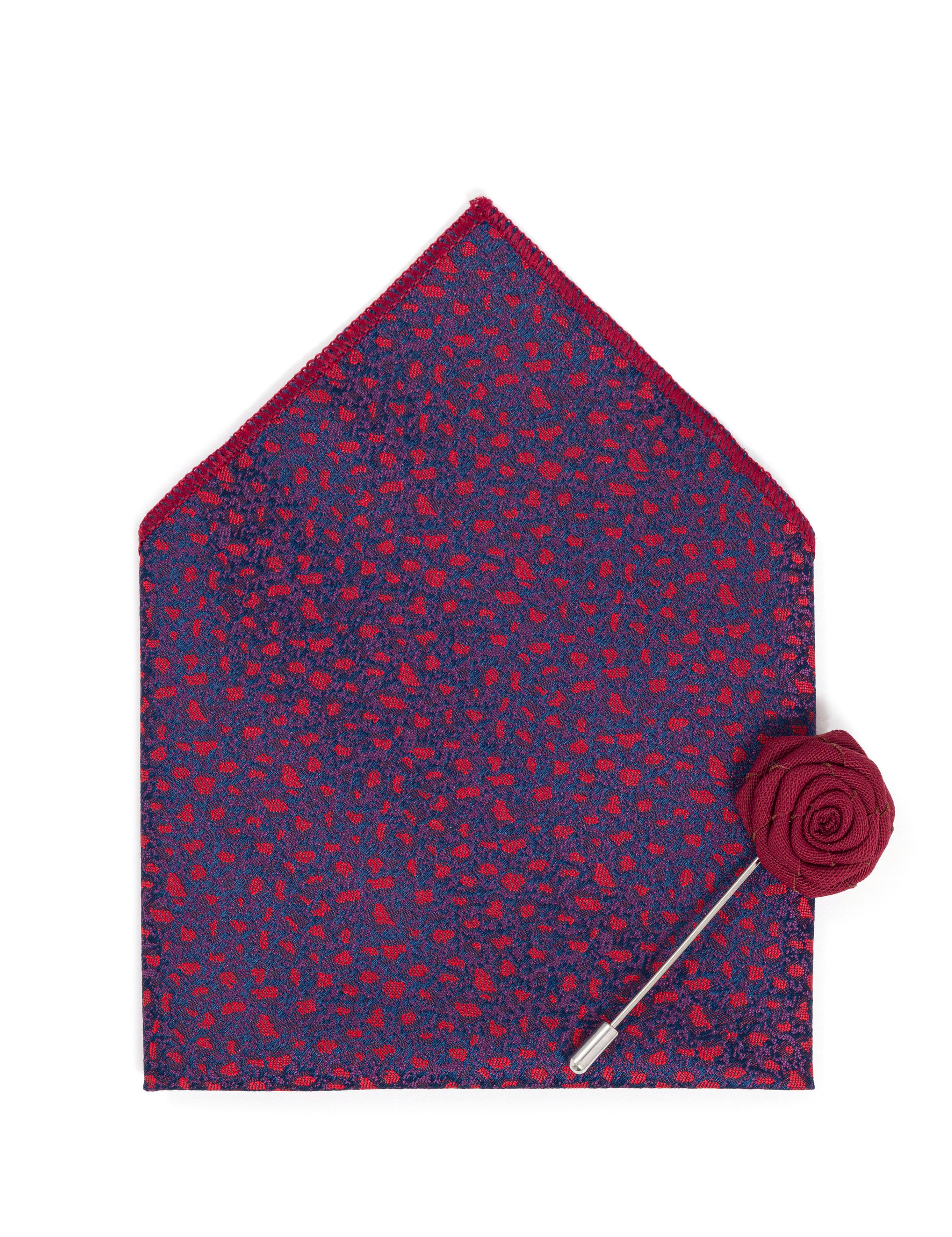 Mor 3'lü Kravat Mendil Set