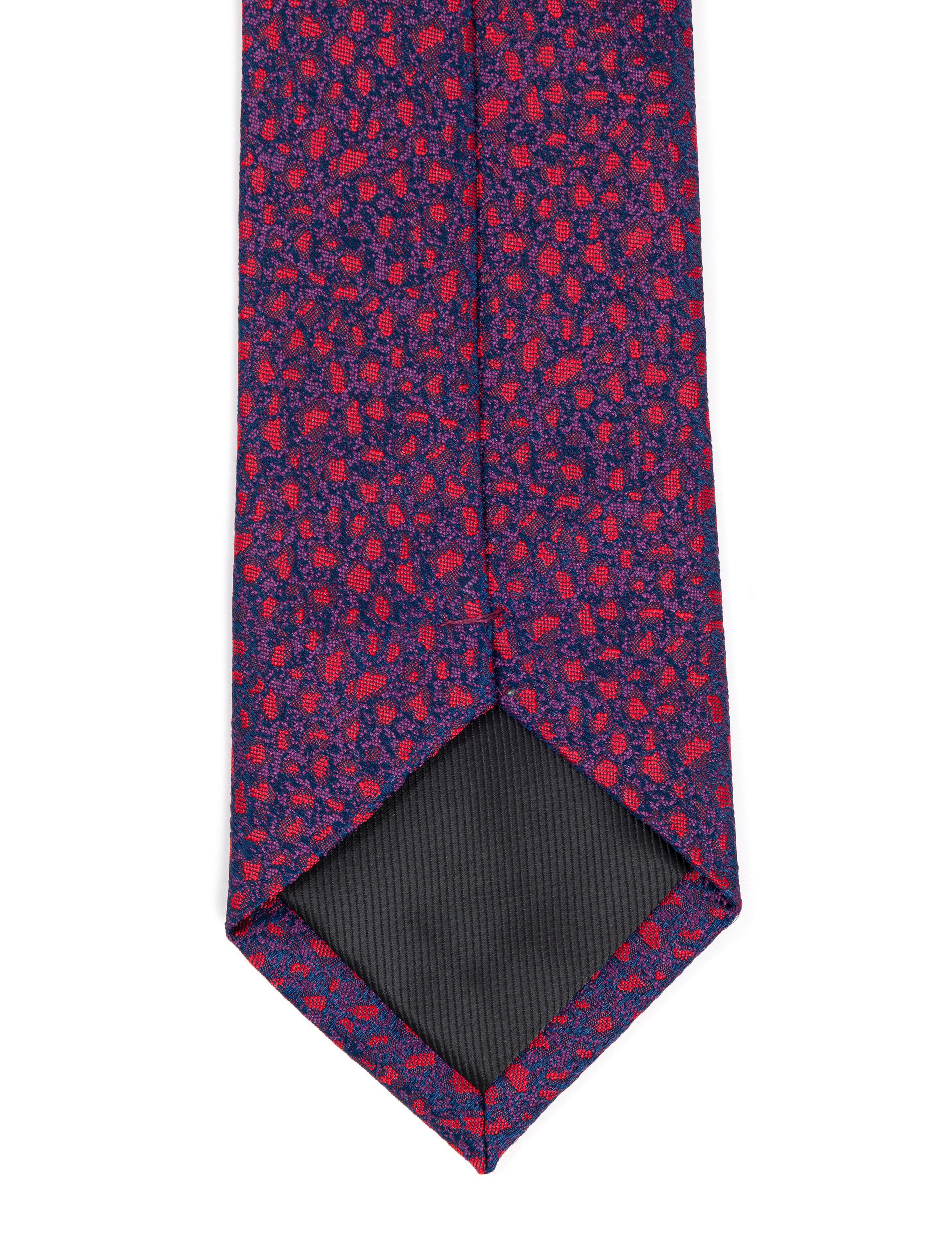 Mor 3'lü Kravat Mendil Set