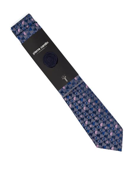 Lacivert 3'lü Kravat-Mendil-Kravat İğnesi Set - 50270937001