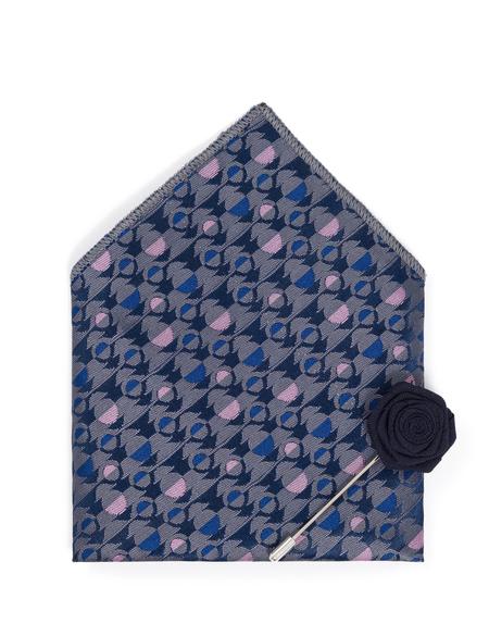 Lacivert 3'lü Kravat-Mendil-Kravat İğnesi Set - 50270937001