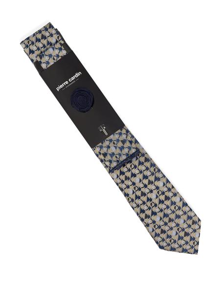 Bej 3'lü Kravat Mendil Set - 50270937004