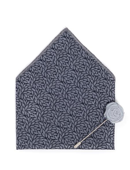 Gri 3'lü Kravat Mendil Set - 50270938001