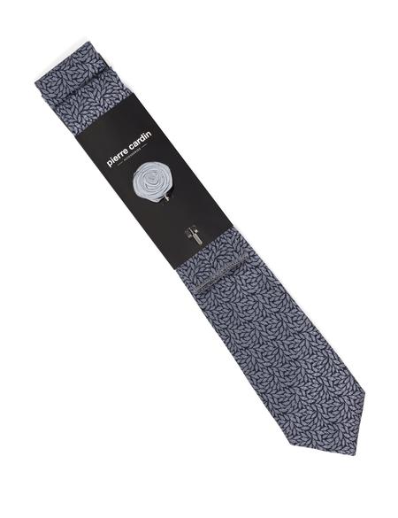 Gri 3'lü Kravat Mendil Set - 50270938001