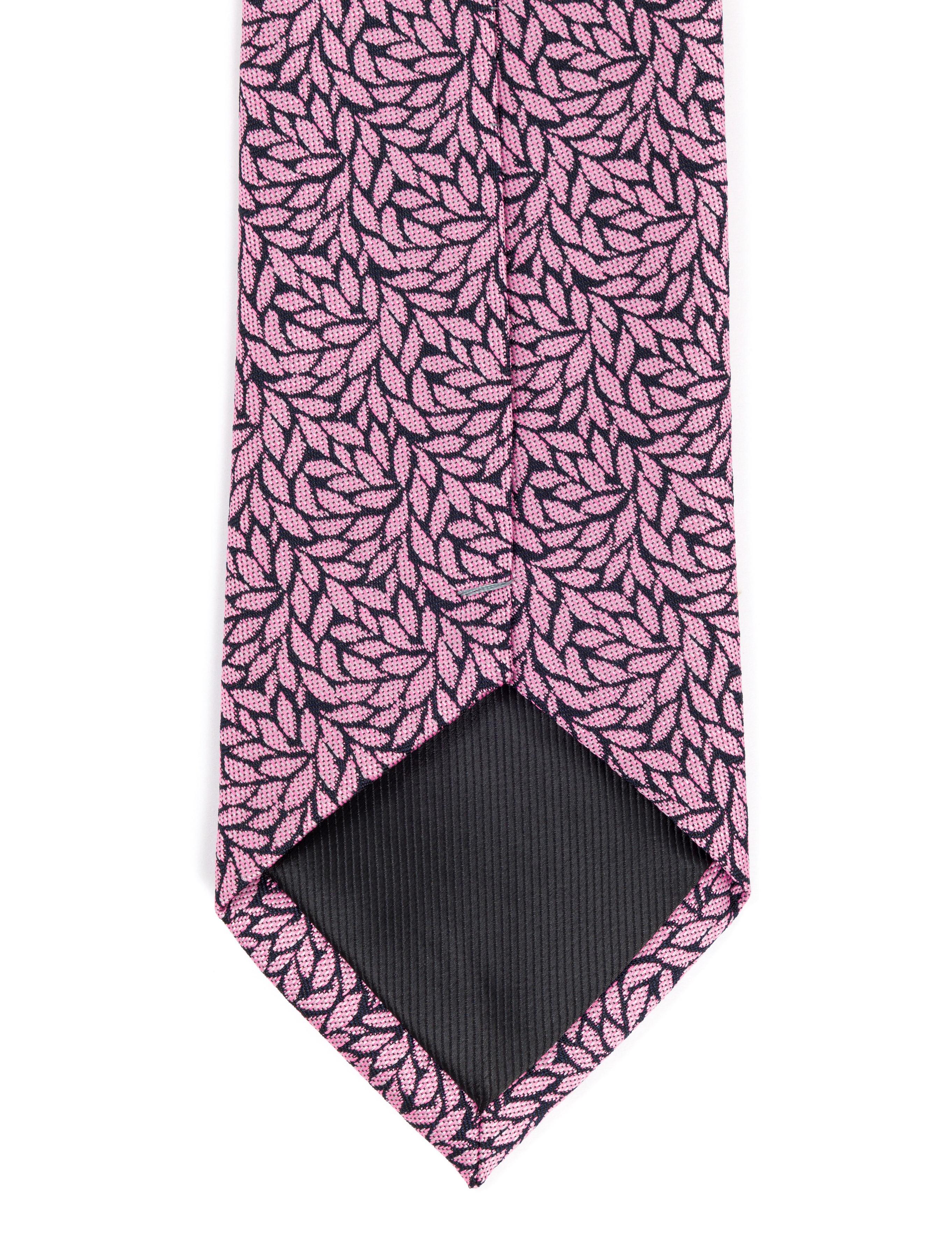 Pembe 3'lü Kravat-Mendil-Kravat İğnesi Set