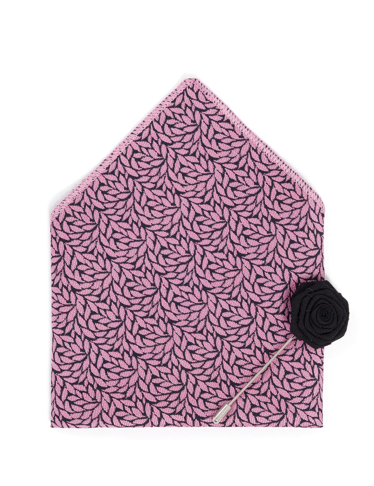 Pembe 3'lü Kravat-Mendil-Kravat İğnesi Set - 50270938003