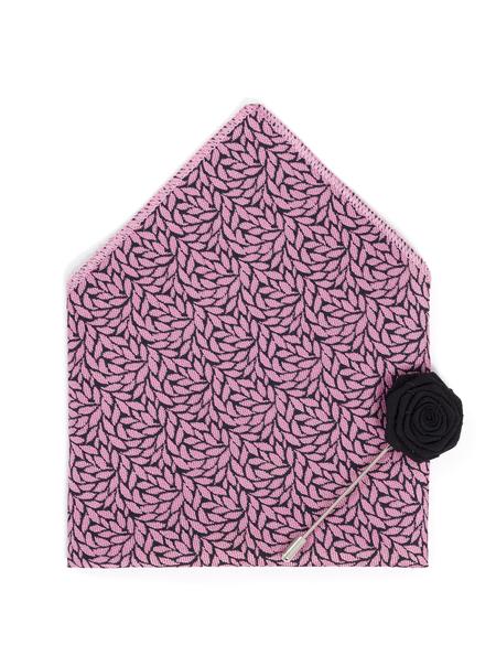 Pembe 3'lü Kravat-Mendil-Kravat İğnesi Set - 50270938003
