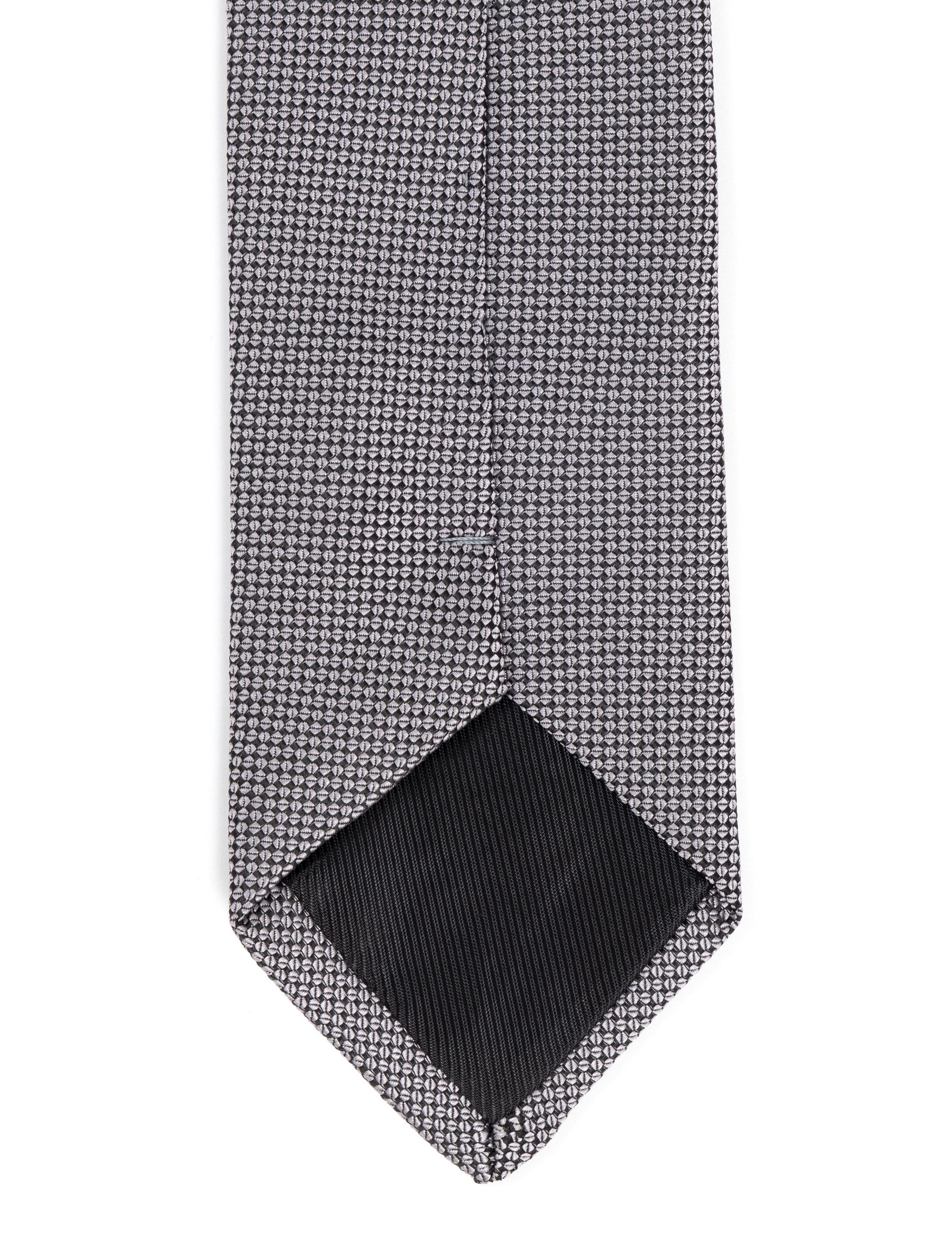 Gri 3'lü Kravat Mendil Set