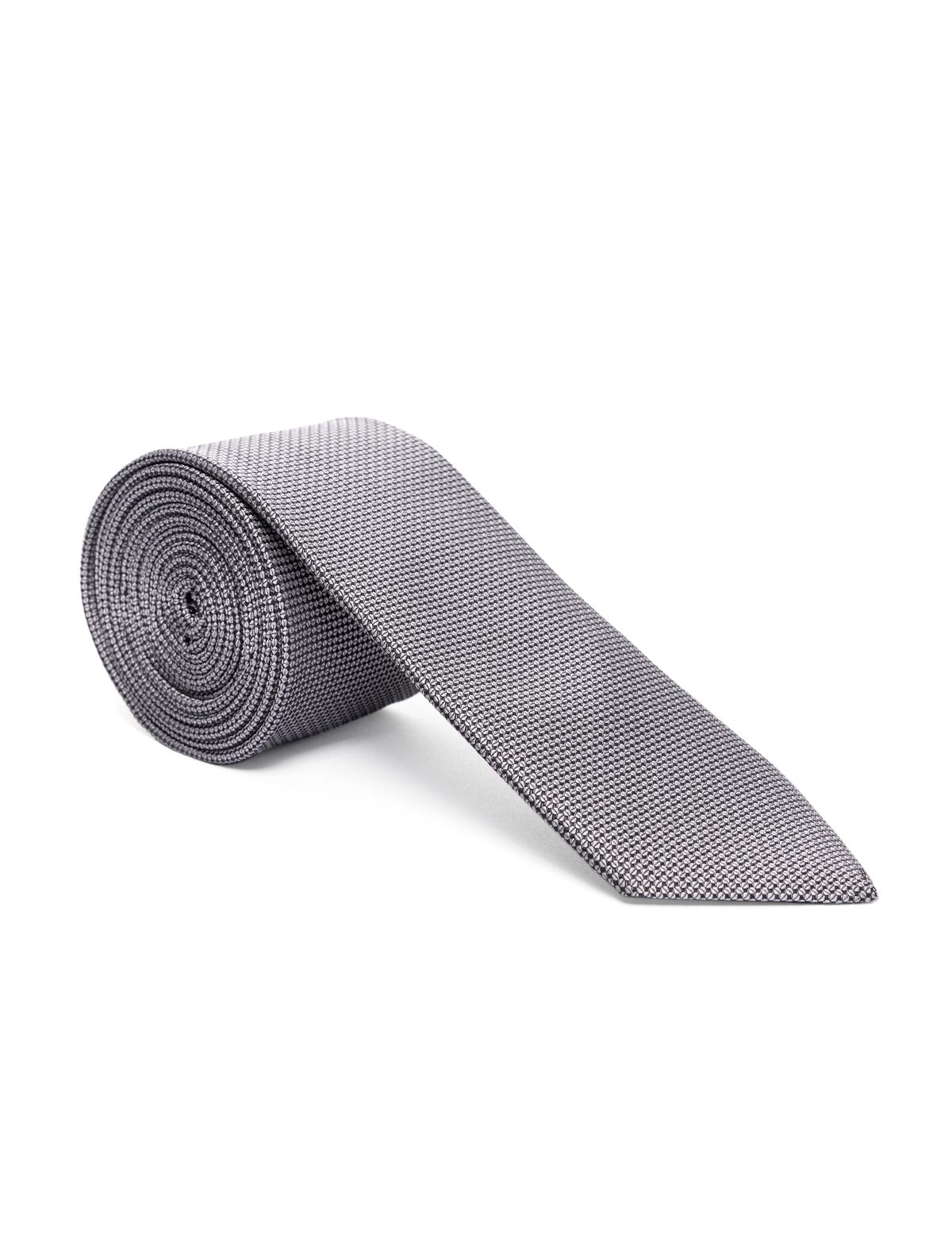 Gri 3'lü Kravat Mendil Set - 50272351001