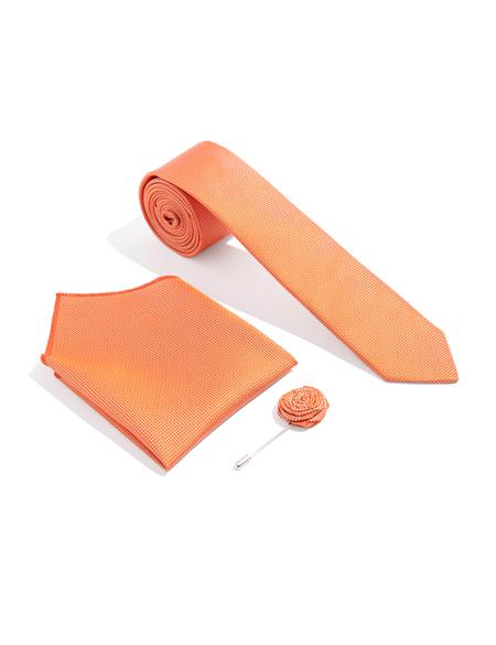 Yavruağzı 3'lü Kravat-Mendil-Kravat İğnesi Set - 50272351003