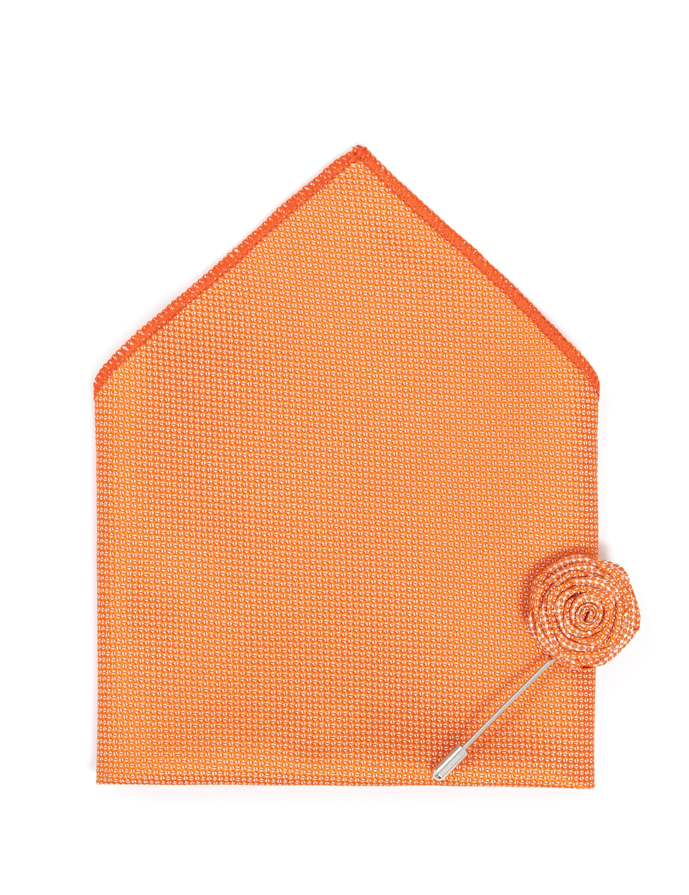 Yavruağzı 3'lü Kravat-Mendil-Kravat İğnesi Set