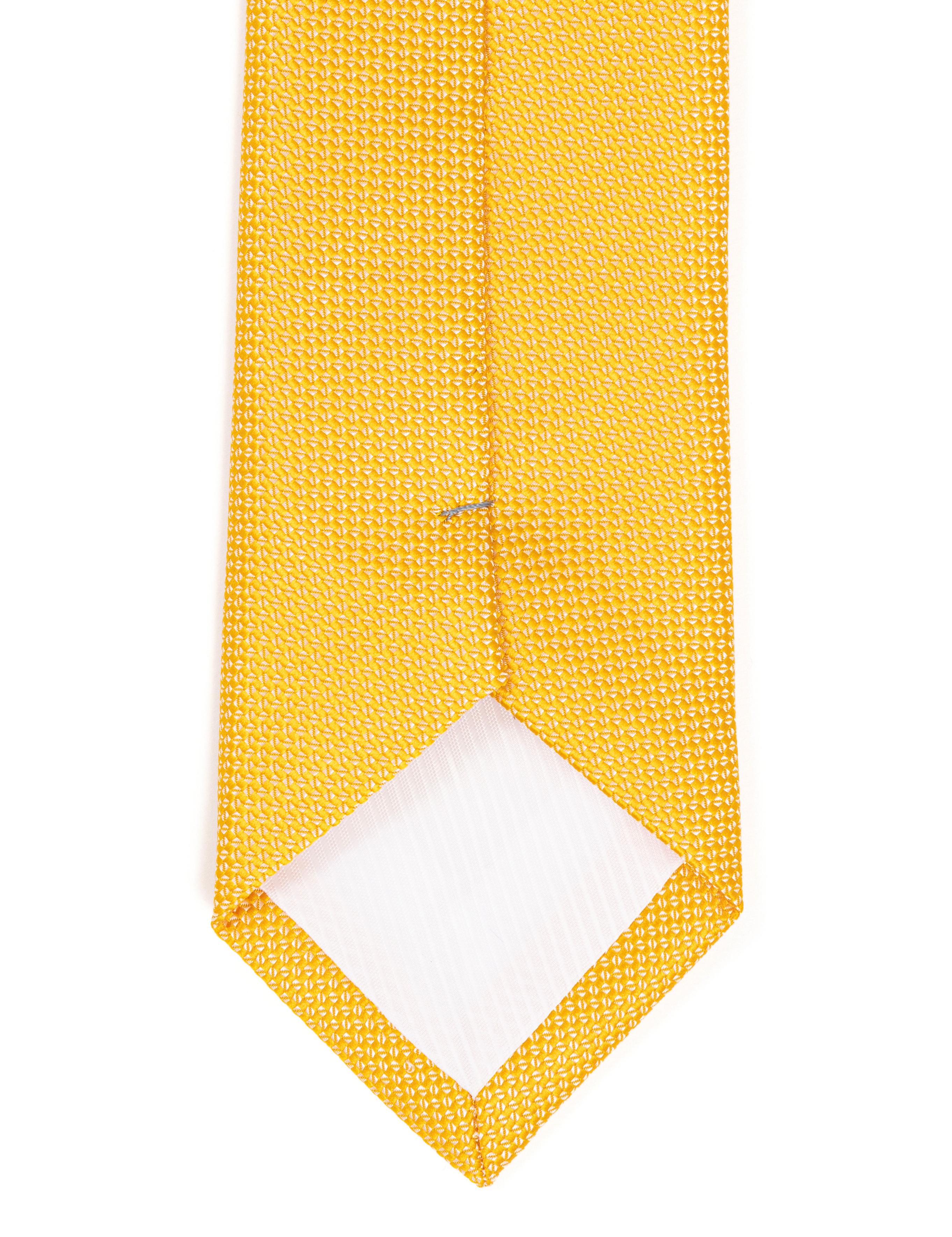 Sarı 3'lü Kravat-Mendil-Kravat İğnesi Set