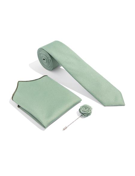 Su Yeşili 3'lü Kravat Mendil Set - 50272351006