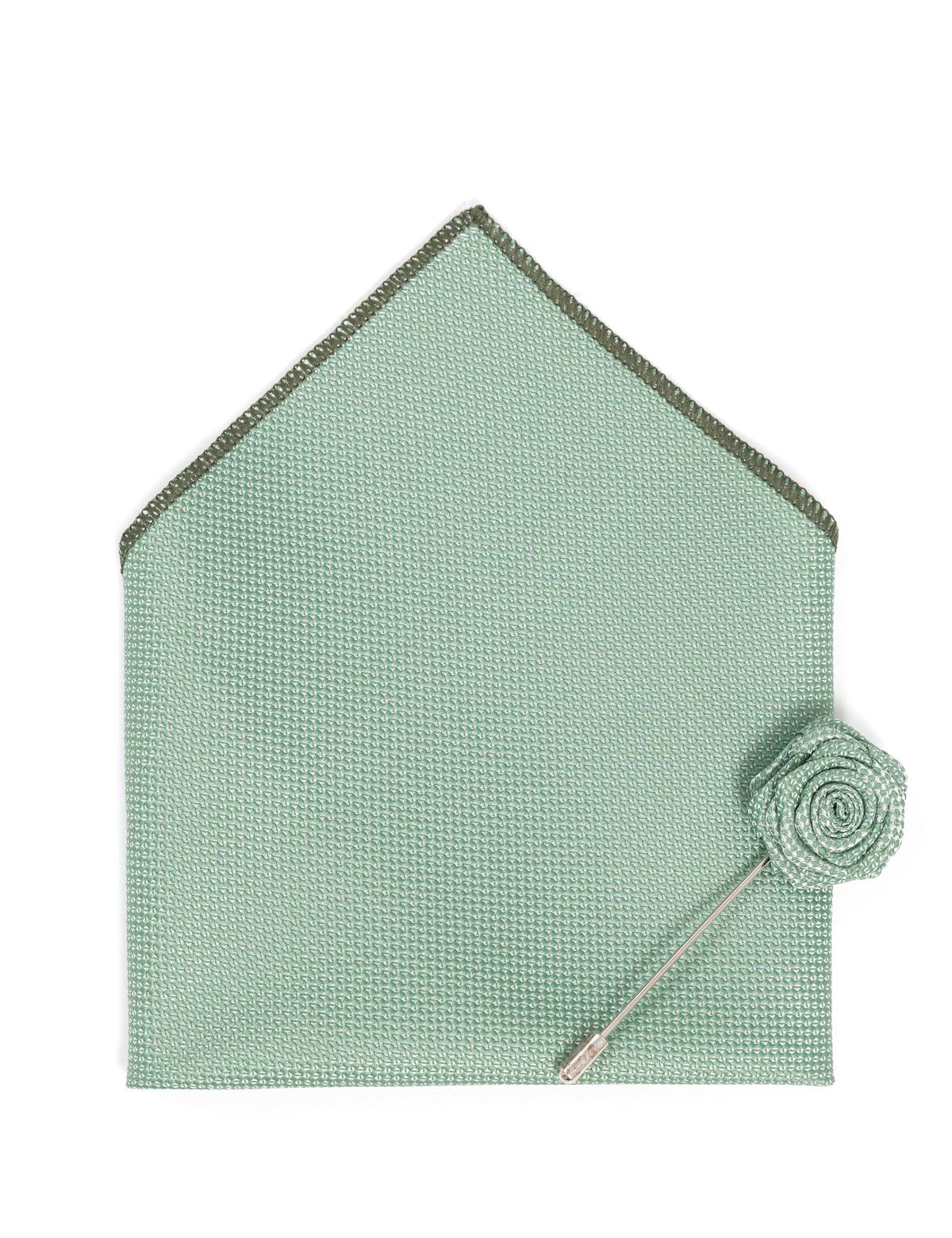 Su Yeşili 3'lü Kravat Mendil Set - 50272351006