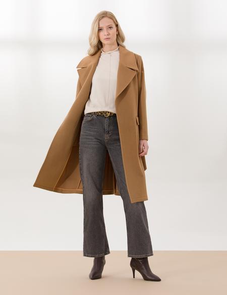 Camel Regular Fit Kaşe Kaban - 50254212014