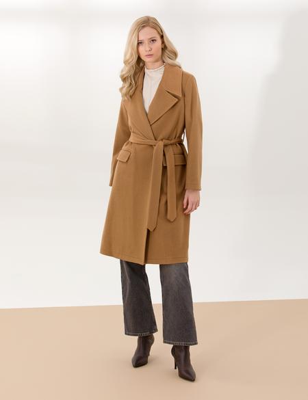 Camel Regular Fit Kaşe Kaban - 50254212014