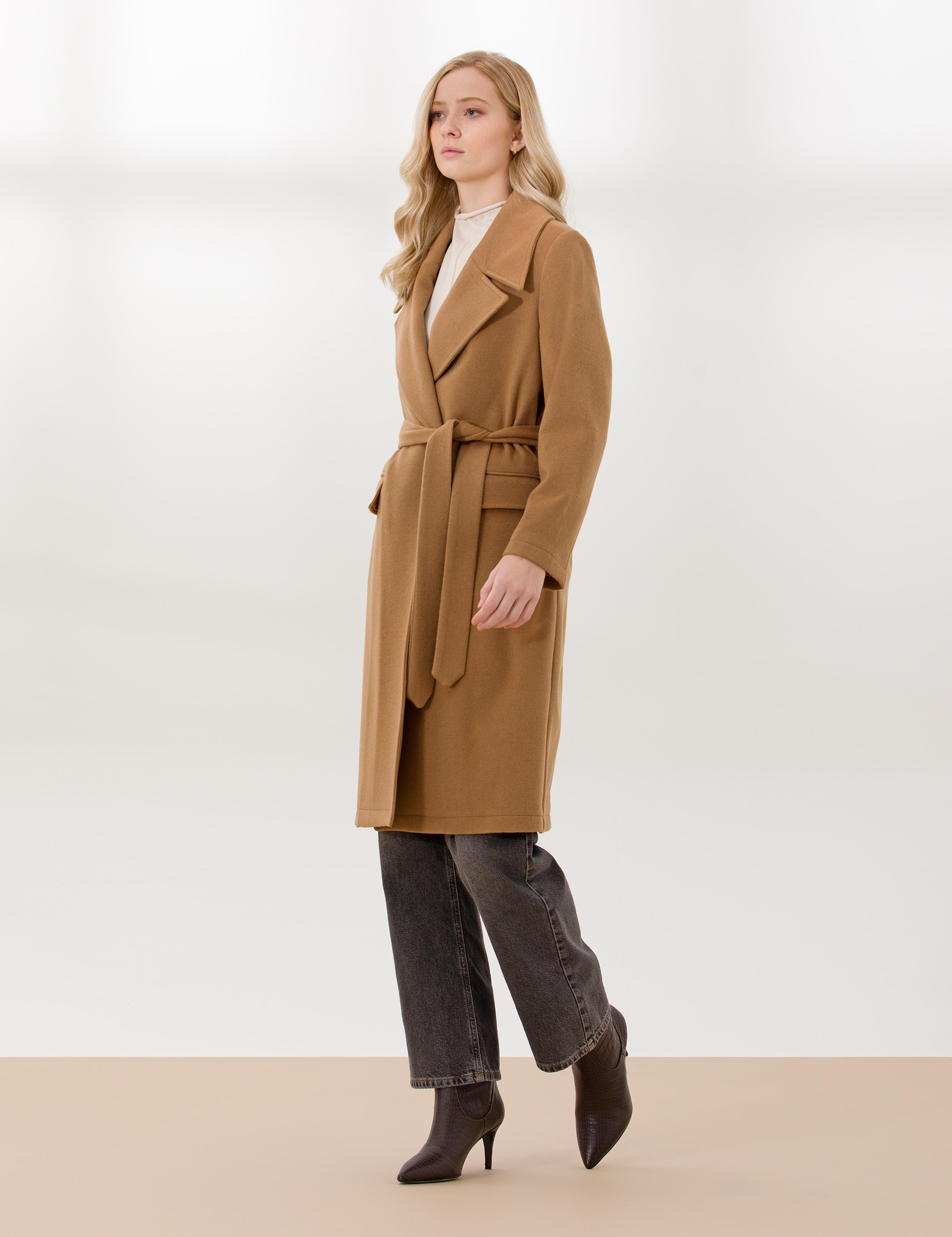 Camel Regular Fit Kaşe Kaban