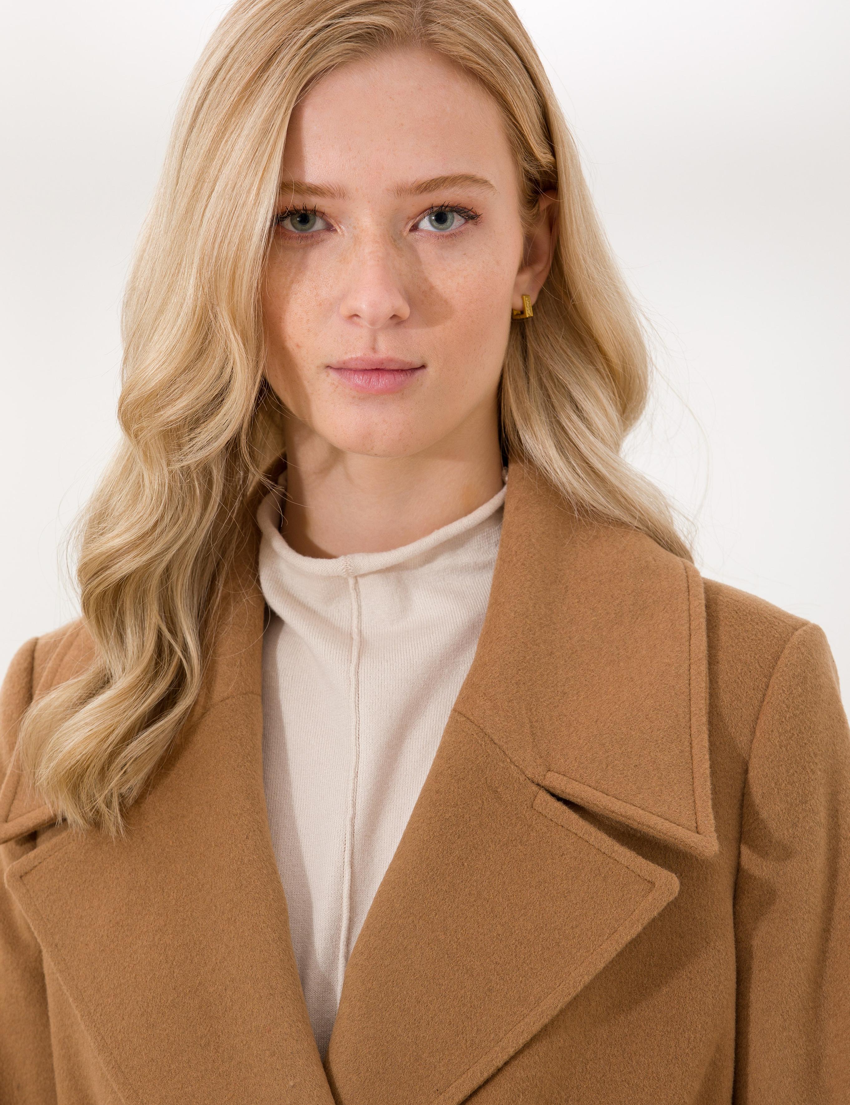 Camel Regular Fit Kaşe Kaban