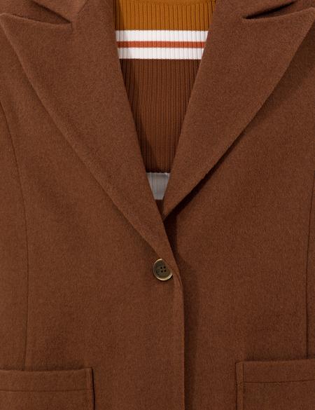 Kahverengi Kaşe Kaban - 50252870025