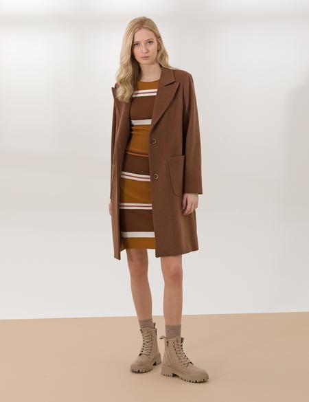 Kahverengi Kaşe Kaban - 50252870025