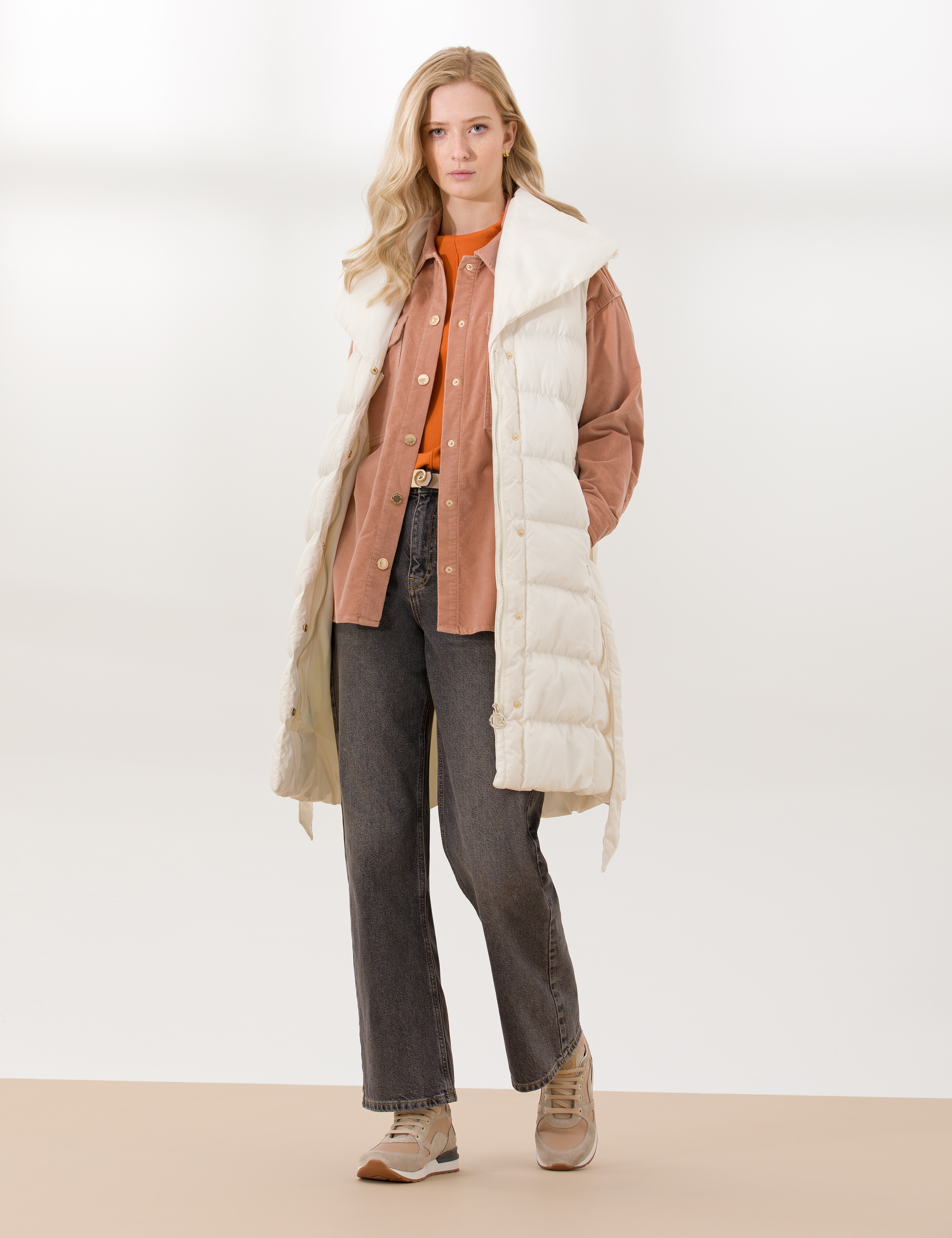 Krem Regular Fit Yelek - Image 1