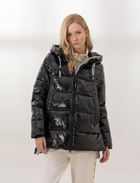 Siyah Kapüşonlu Mont - 50262747005