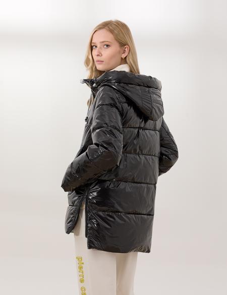 Siyah Kapüşonlu Mont - 50262747005