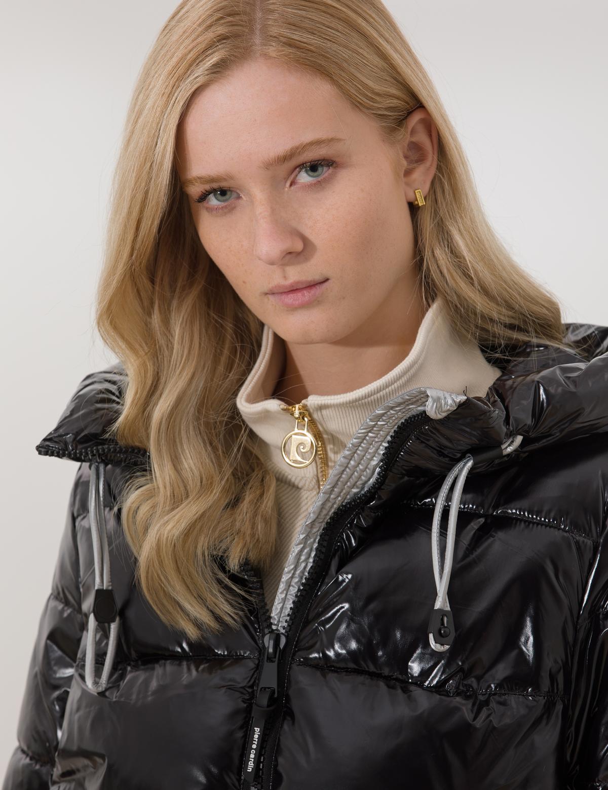 Siyah Kapüşonlu Mont - 50262747005