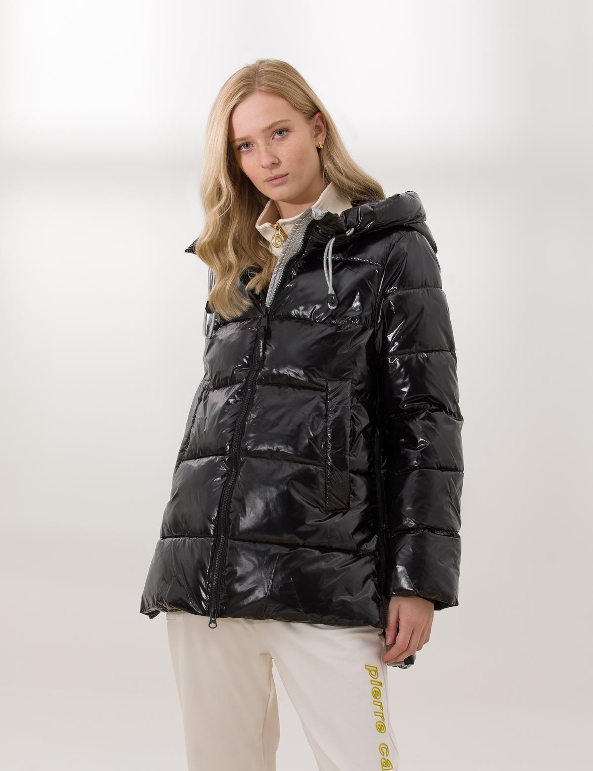 Siyah Kapüşonlu Mont - 50262747005