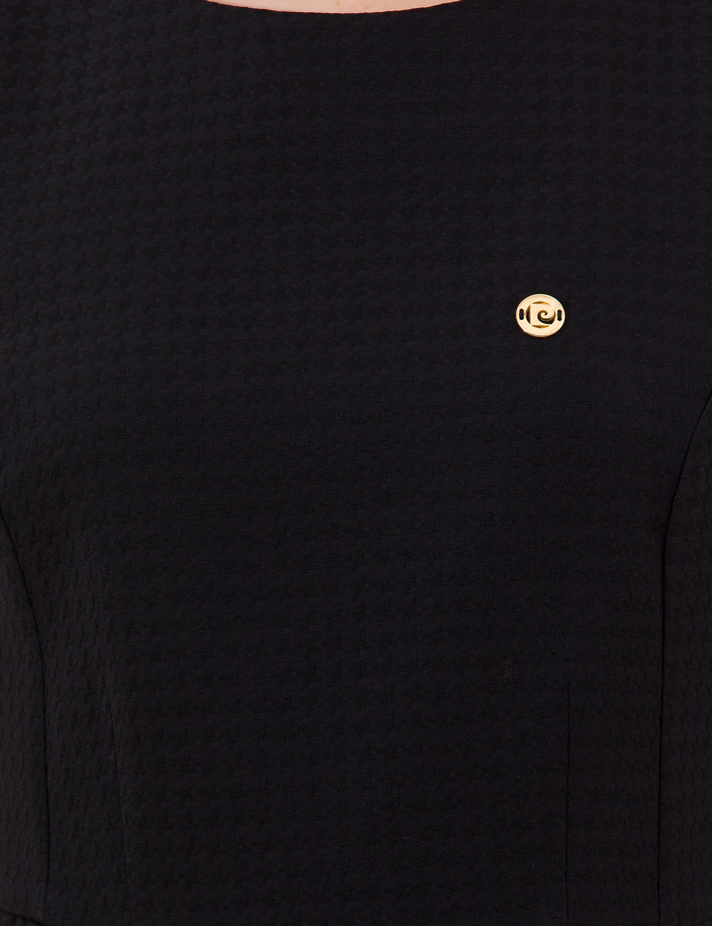 Siyah Slim Fit Dokuma Elbise