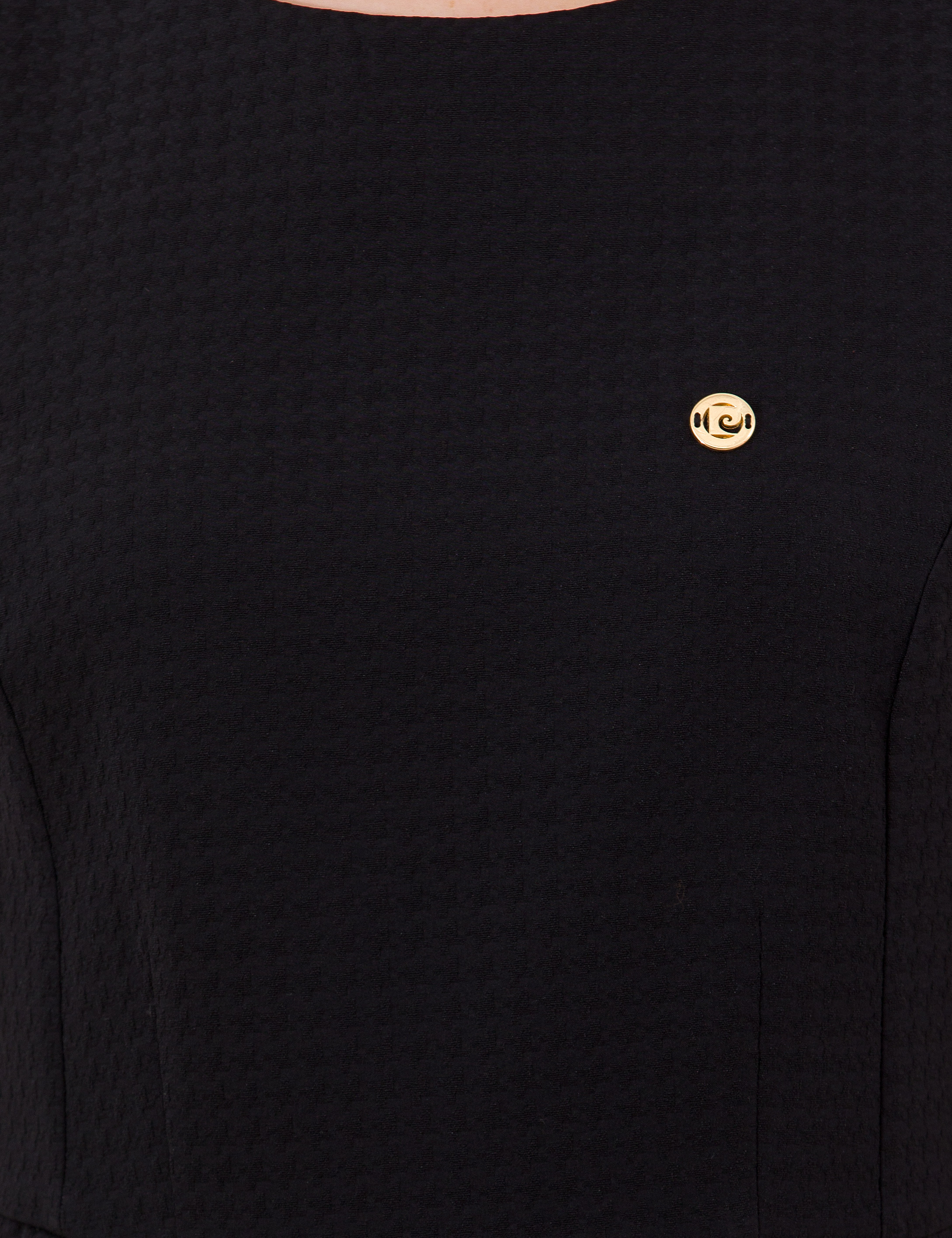 Siyah Slim Fit Dokuma Elbise