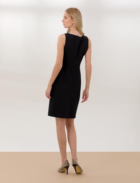 Siyah Slim Fit Dokuma Elbise - 50253282033