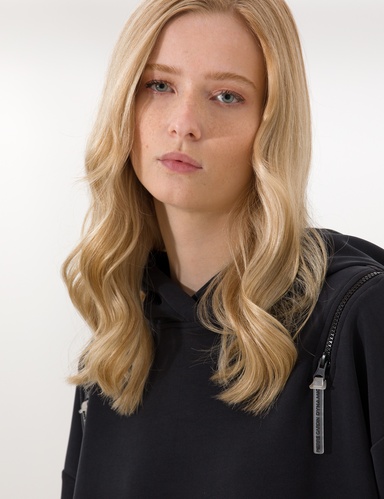 Antrasit Oversize Kapüşonlu Sweatshirt