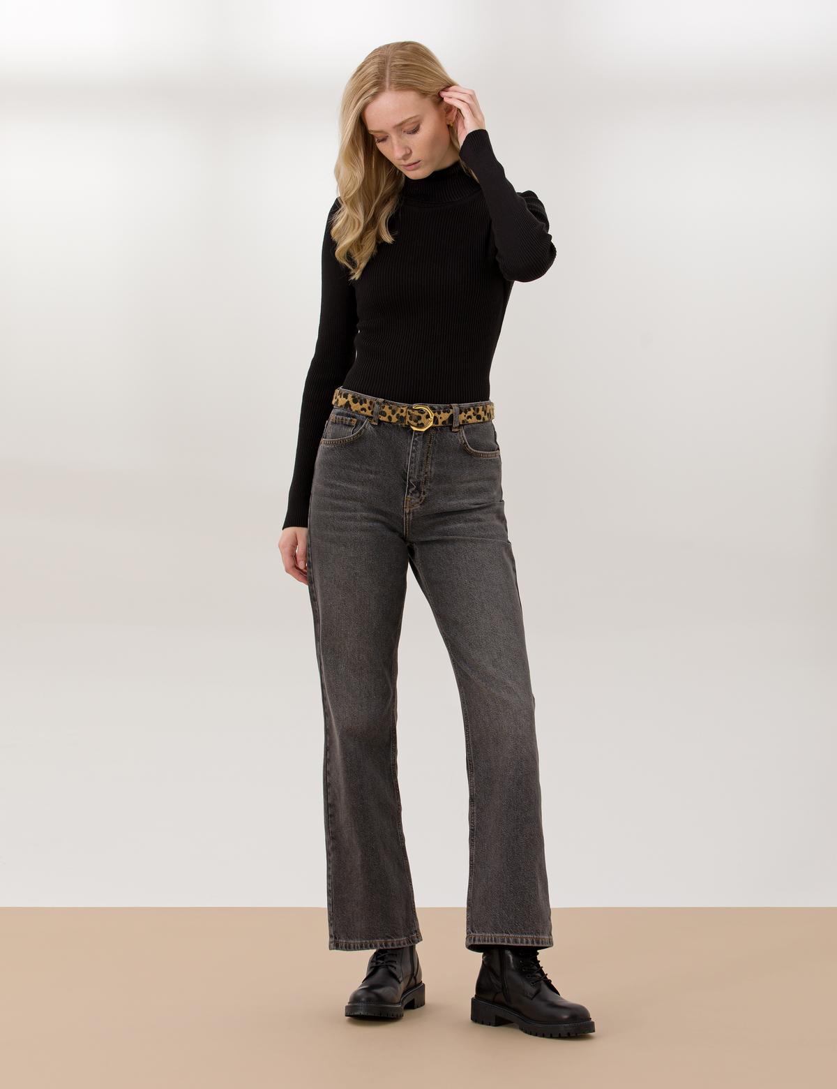 Siyah Slim Fit Basic Balıkçı Yaka Kazak - 50254293003