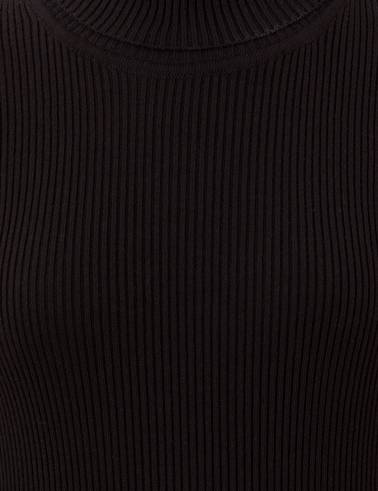 Siyah Slim Fit Basic Balıkçı Yaka Kazak