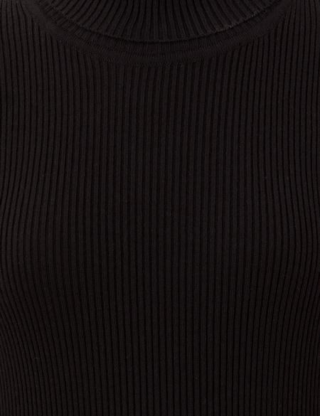 Siyah Slim Fit Basic Balıkçı Yaka Kazak - 50254293003