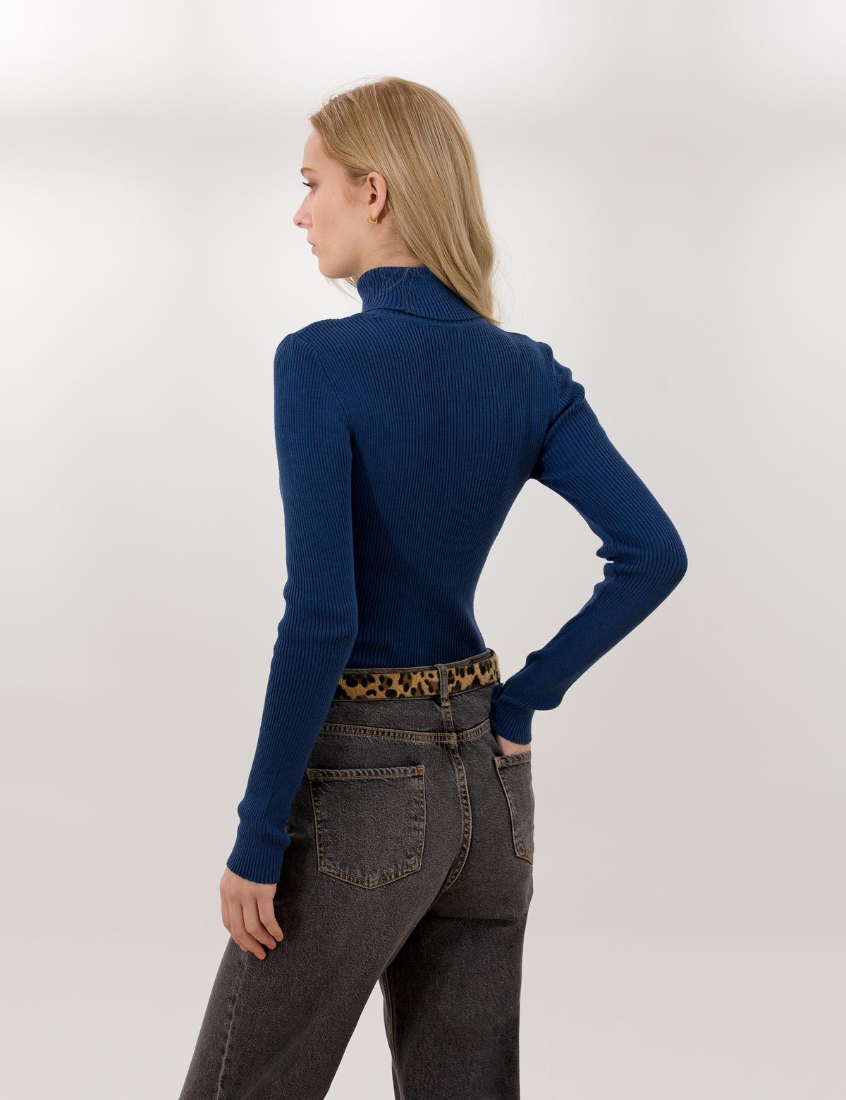 İndigo Slim Fit Basic Balıkçı Yaka Basic Kazak - 50254293025