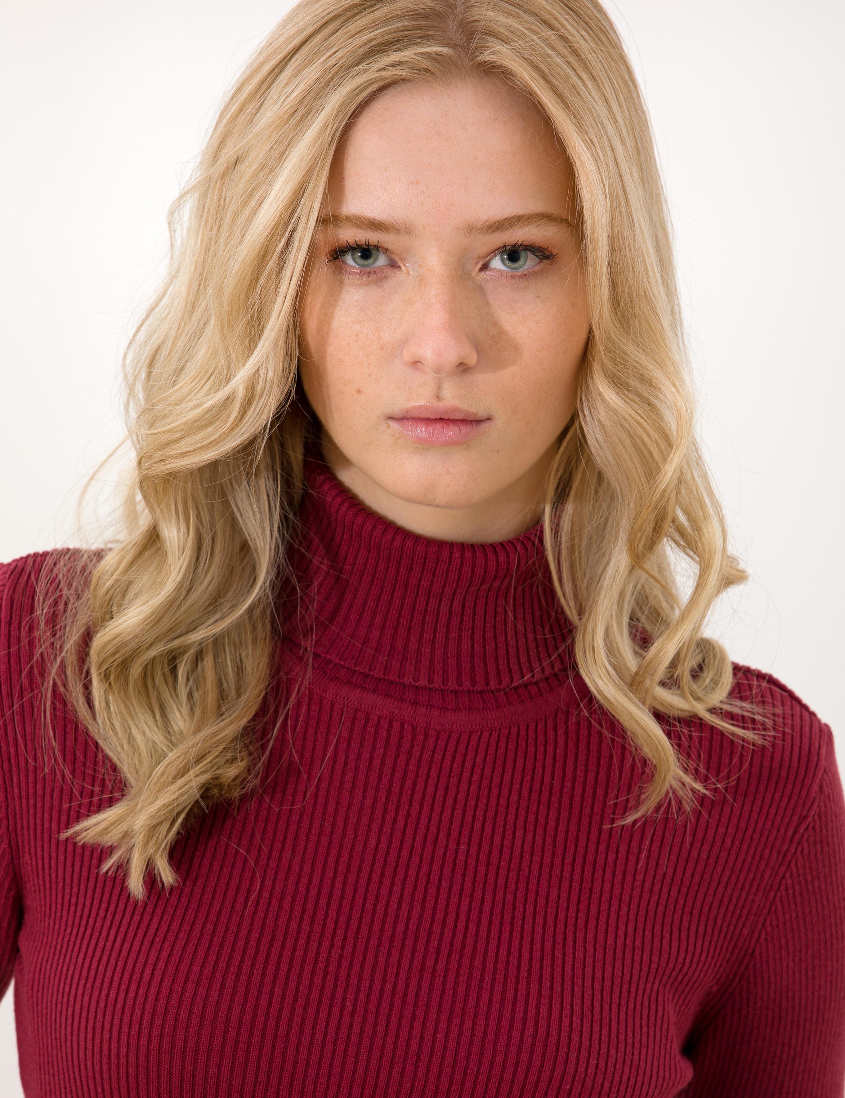 Bordo Slim Fit Basic Balıkçı Yaka Kazak