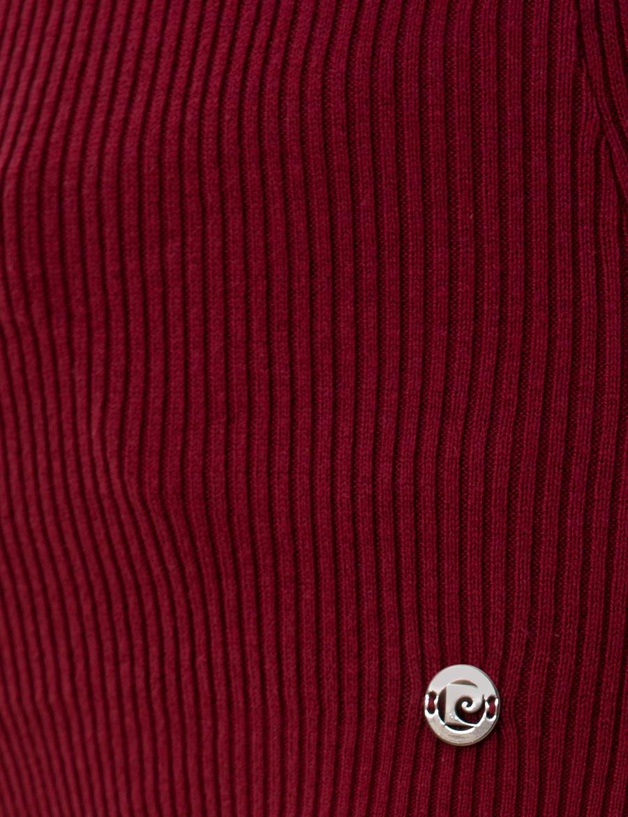 Bordo Slim Fit Basic Balıkçı Yaka Kazak