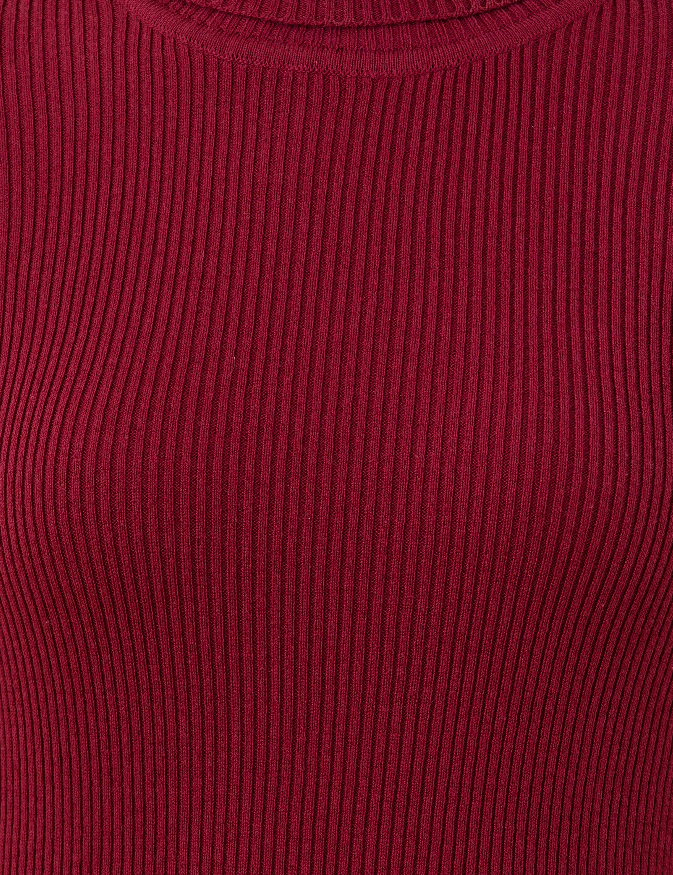 Bordo Slim Fit Basic Balıkçı Yaka Kazak