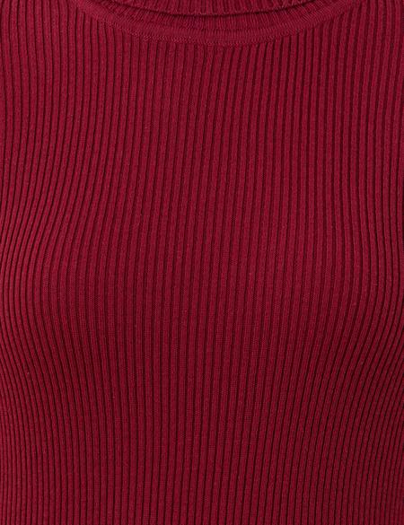 Bordo Slim Fit Basic Balıkçı Yaka Kazak - 50254293053