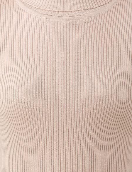 Krem Melanj Slim Fit Basic Balıkçı Yaka Kazak - 50254293062