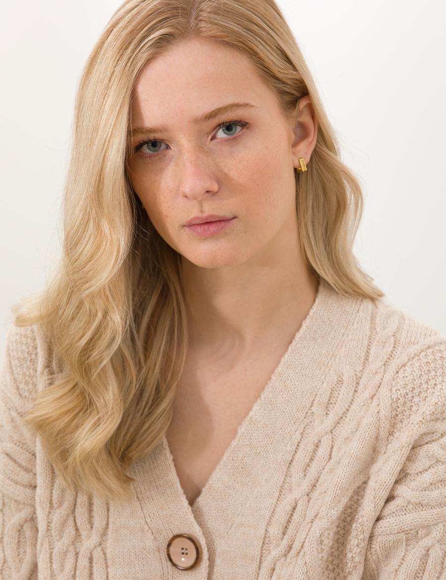 Bej Crop Top Triko Hırka