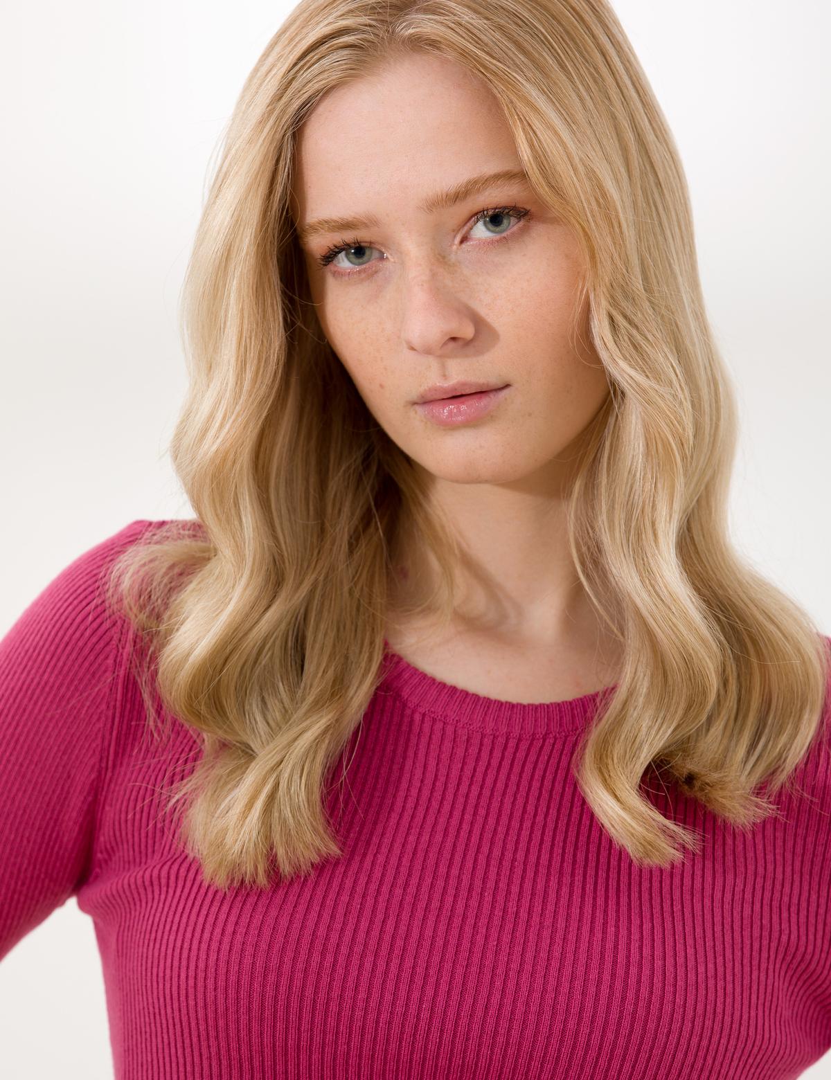 Gül Kurusu Slim Fit Bisiklet Yaka Basic Kazak - 50257264045