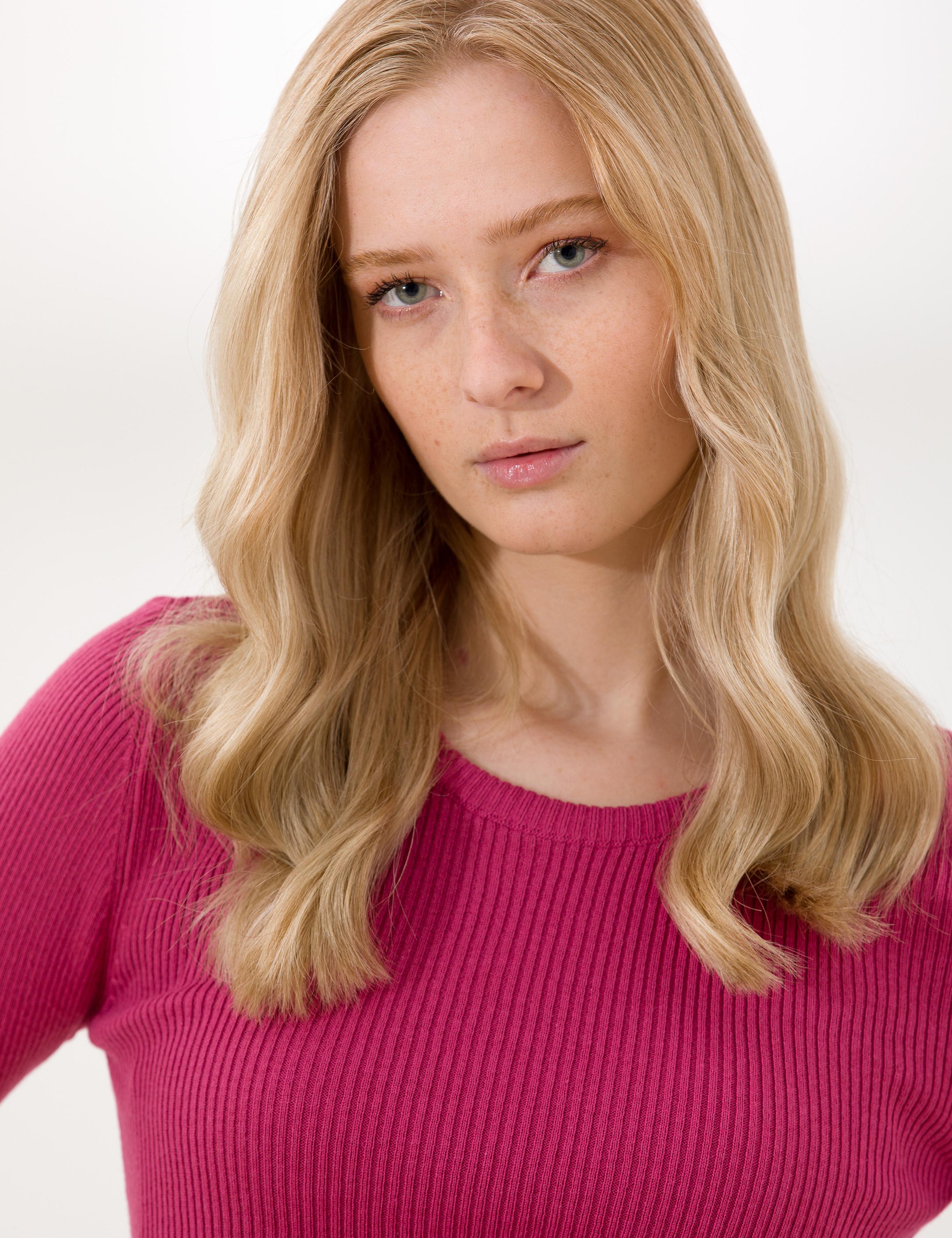 Gül Kurusu Slim Fit Bisiklet Yaka Basic Kazak