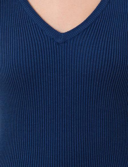 İndigo Slim Fit V Yaka Basic Kazak - 50260241017