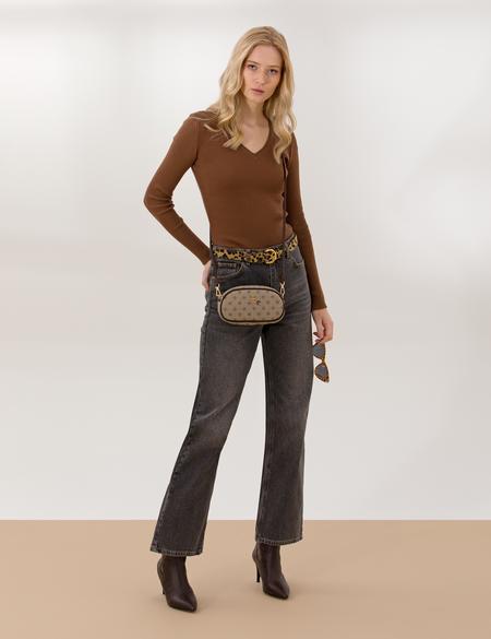 Coconut Slim Fit V Yaka Basic Kazak - 50260241039