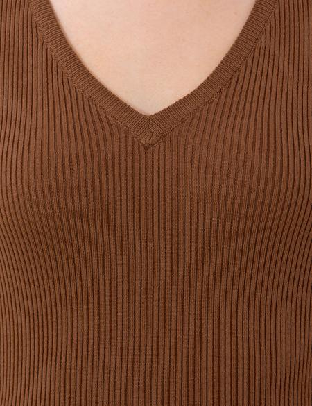 Coconut Slim Fit V Yaka Basic Kazak - 50260241039