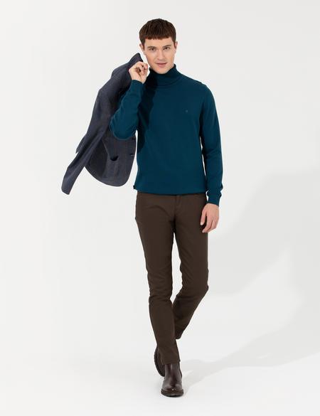 Kahverengi Slim Fit Kanvas Pantolon - 50264764074