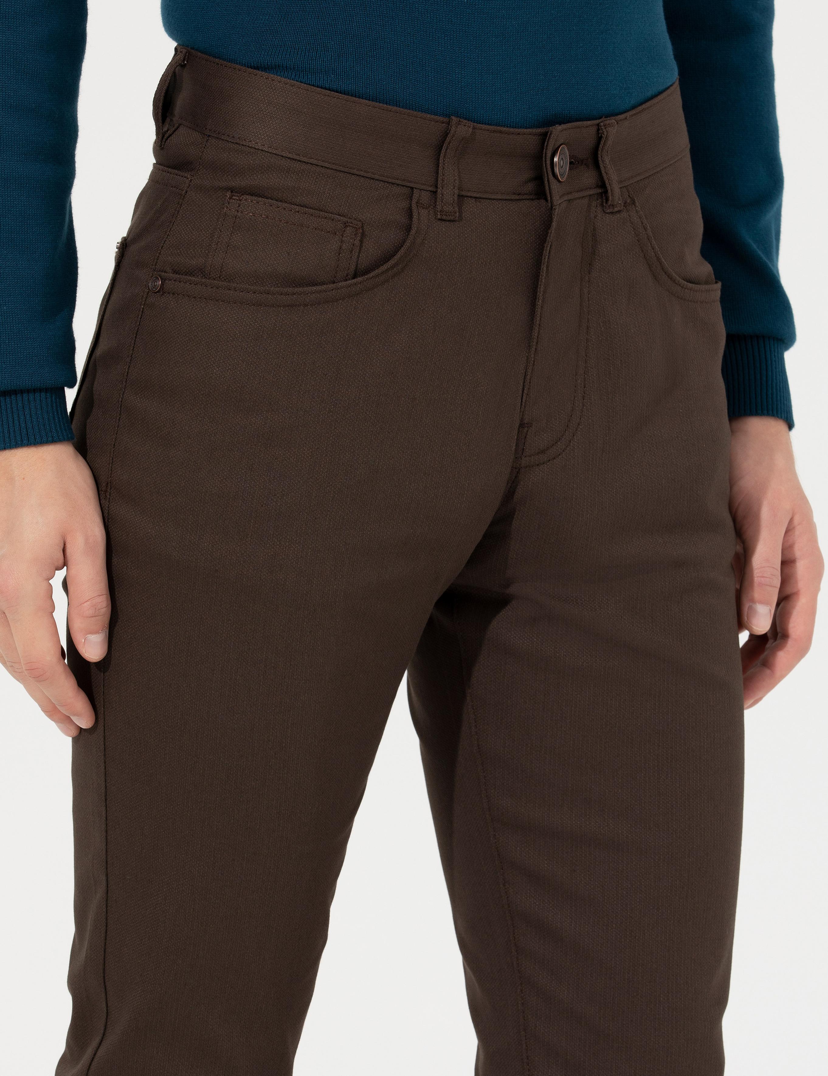 Kahverengi Slim Fit Kanvas Pantolon