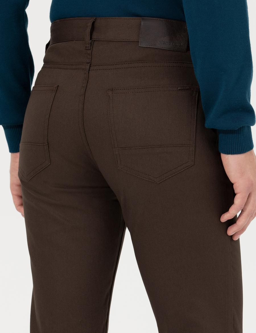 Kahverengi Slim Fit Kanvas Pantolon
